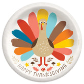 Festive Thanksgiving Turkey 10" Round Paper Plates